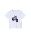 T-shirt bianca da neonato con vespa