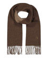 Sciarpa Donna in morbida lana con frange Marrone