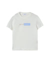 T-shirt bianca da bambino con logo frontale