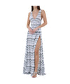 Long woman dress with zig zag pattern