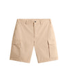 Bermuda Uomo Beige, modello cargo, con patte laterali ed etichetta logo posteriore