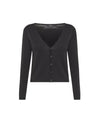 Cardigan Donna cropped in misto viscosa tinta unita
