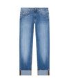Jeans Donna a vita bassa con risvolti