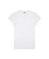 T-shirt Donna bianca, in puro cotone, con scollatura a V