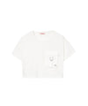 T-shirt Bambina a girocollo, bianca, con maniche corte