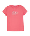 T-shirt Bambina con logo e strass Rosa
