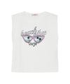 T-shirt Bambina in cotone bianco con stampa