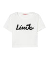 T-shirt Bambina Bianca con logo a contrasto