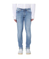 Jeans Uomo in denim di cotone elasticizzato con cinque tasche e passanti