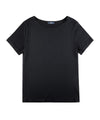 T-shirt Nera da Donna con scollo a barca