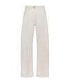 Jeans Donna wide leg con cinturino Panna