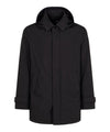 Cappotto Uomo idrorepellente, con colletto a camicia e cappuccio rimovibile