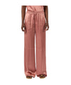 Pantalone Donna rosa, in raso, con gamba ampia