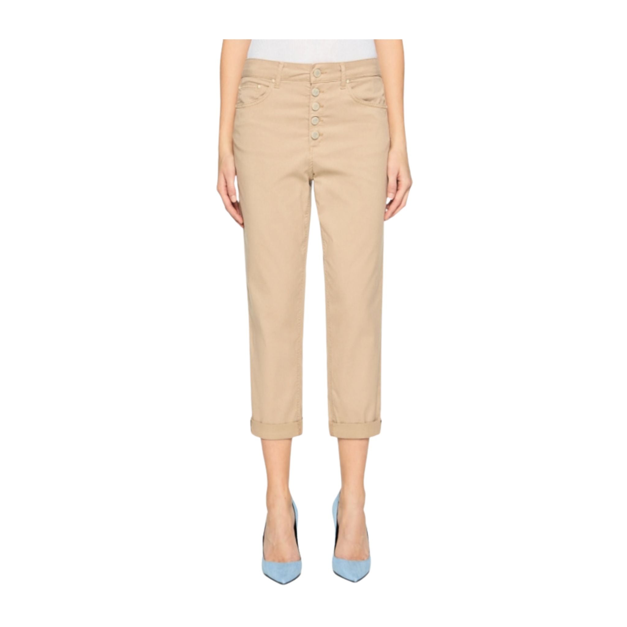 Pantalone Donna Beige con bottoni - Dondup | Old England