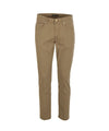 Pantalone Uomo Beige cinque tasche con zip e bottone