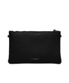 Pochette in pelle martellata e con zip a contrasto