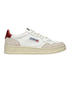 Sneakers Donna con dettagli scamosciati beige e dettaglio rosso
