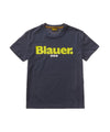 T-shirt Bambino con logo centrale blu