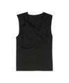 Top con scollo incrociato con nodo