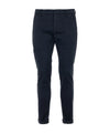 Pantalone Uomo, modello chino, in cotone Navy, con logo posteriore