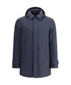 Cappotto Uomo Blu, con colletto a camicia ed idrorepellente