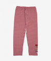 Checkered girl leggings with floral embroidery