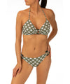 Costume donna multicolor firmato RRD su modella vista frontale