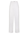 pantaloni donna seventy a palazzo in lino lavato bianco