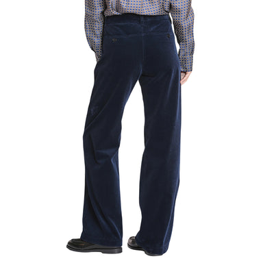 Pantaloni Donna in velluto a coste Navy retro