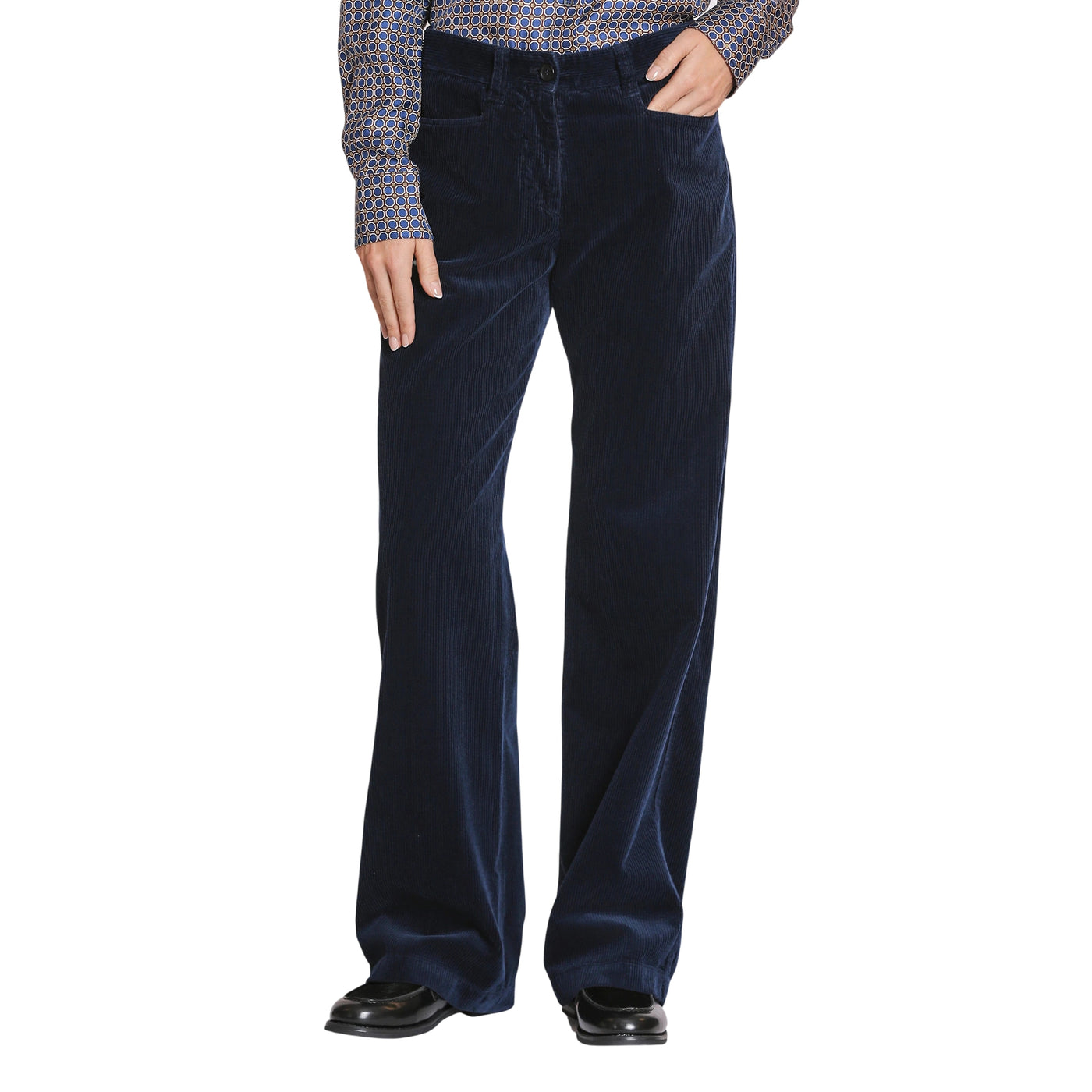 Pantaloni Donna in velluto a coste Navy