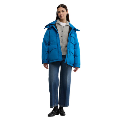Pantaloni Donna wide leg in denim modella frontale