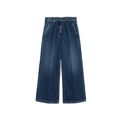 Pantaloni Donna wide leg in denim