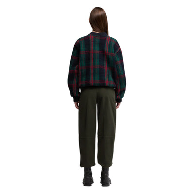 Pantaloni Donna in cotone stretch Verde militare modella retro