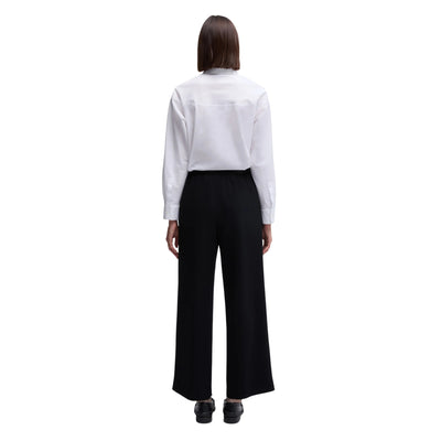 Pantaloni Donna con vita elasticizzata Nero modella retro