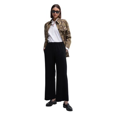 Pantaloni Donna con vita elasticizzata Nero modella frontale
