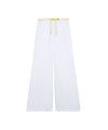 Pantaloni Donna in misto lino Bianco
