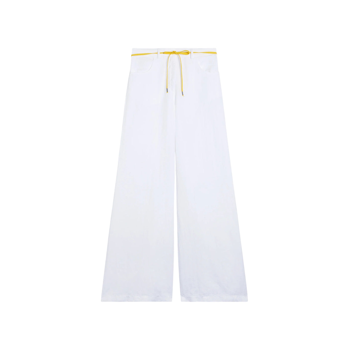 Pantaloni Donna in misto lino Bianco