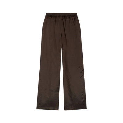 Pantaloni Donna in saglia di viscosa Marrone scuro
