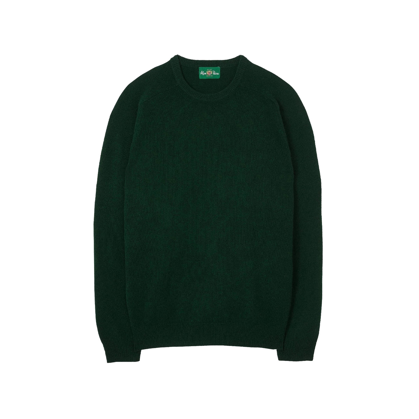 Maglione in 100% lana d'agnello con girocollo Verde