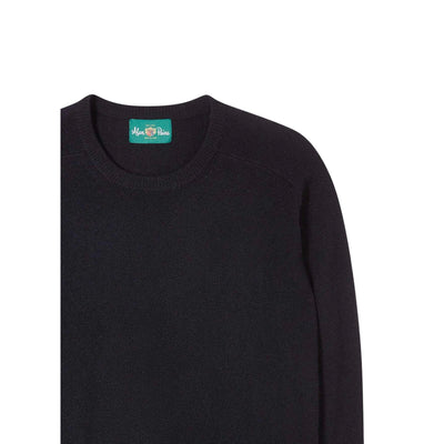 Maglione Uomo in lana d'agnello Lenzie Navy dettaglio