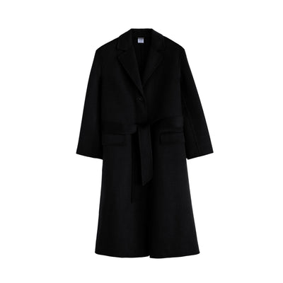 Cappotto lungo Donna in lana nera