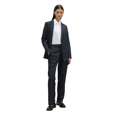 Giacca Donna Monopetto in Denim modella frontale