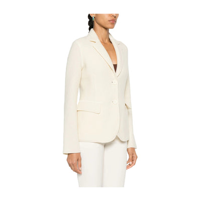 Blazer Donna Bianco, dalla vestibilità slim, con patte laterali