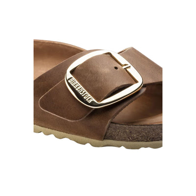 Ciabatta Donna modello Madrid Big Buckle in pelle oliata dettaglio
