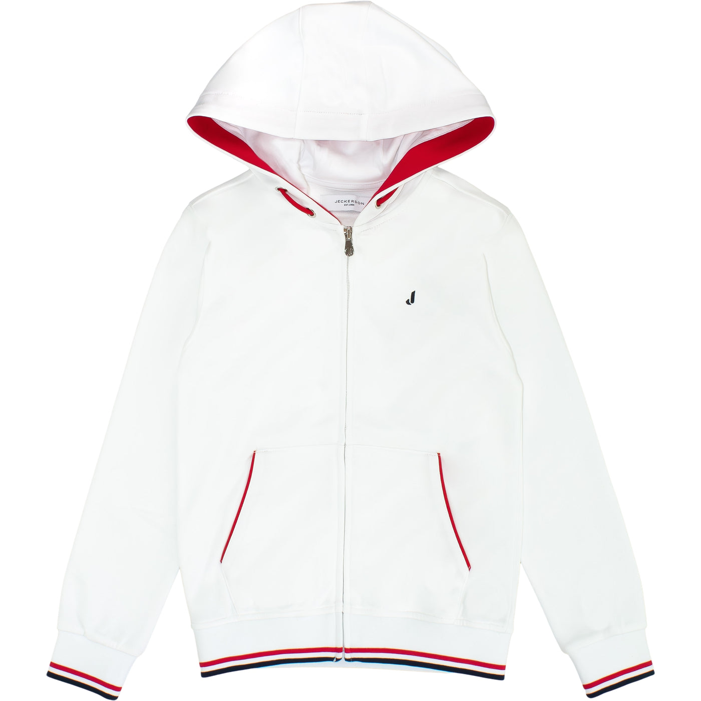 Felpa bianca da Bambino con zip e cappuccio