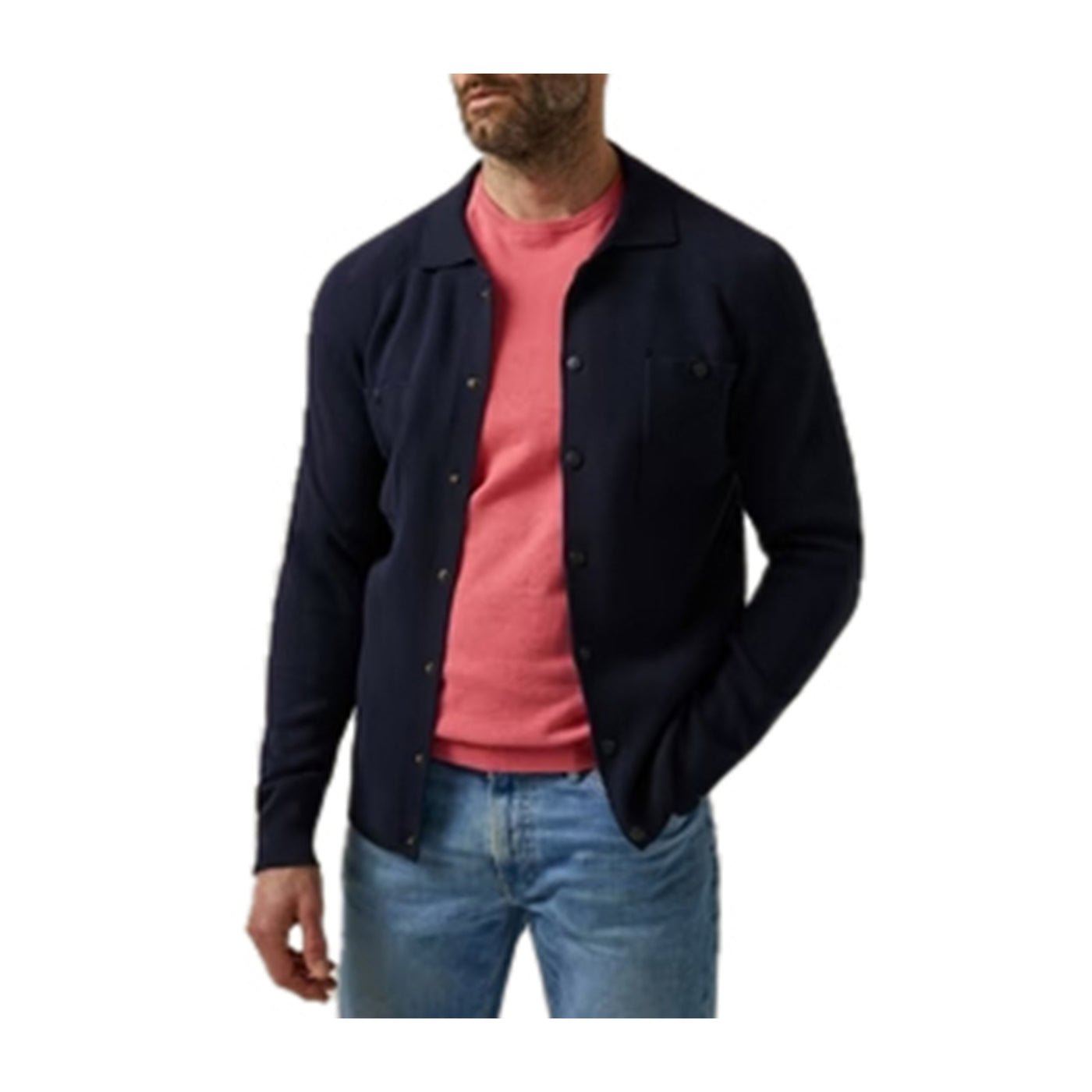 Men's cardigan with patch pockets