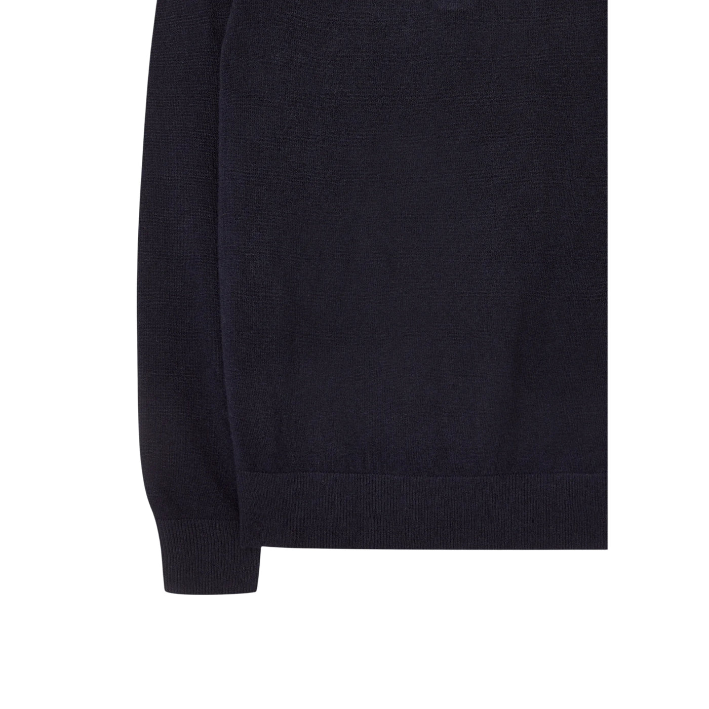 Maglione Uomo con zip 1/4 in lana Navy dettaglio al fondo