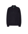Maglione Uomo con zip 1/4 in lana Navy