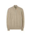 Maglione Uomo con zip 1/4 in lana Beige