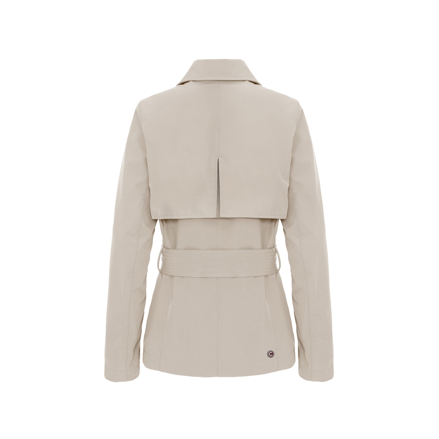 Trench Donna Beige, doppiopetto, con logo applicato sulla manica